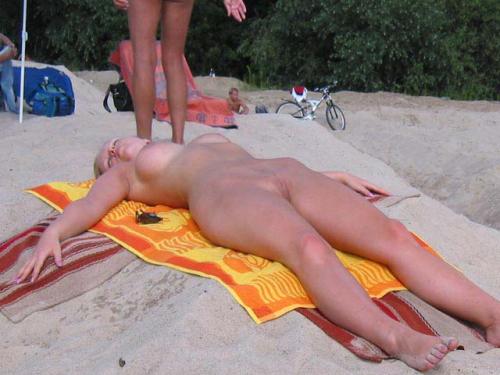 Woman tanning